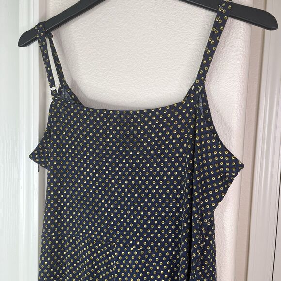 Michael Michael Kors Jumpsuit Large Navy and Gold Geo Print Side-Tie Wide Leg L - Picture 8 of 14
